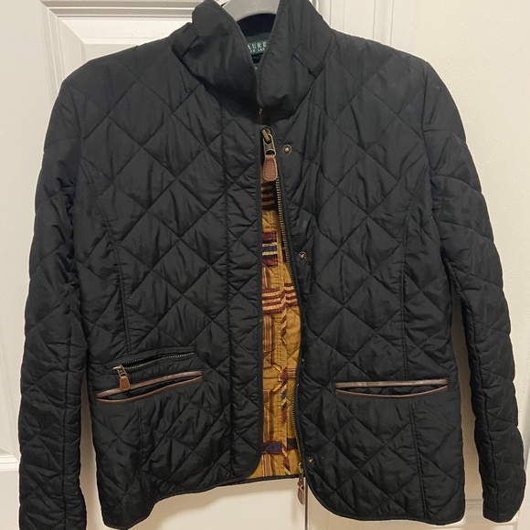 Lauren Ralph Lauren Jackets & Blazers - Ralph Lauren QUILTED JACKET BLACK &BROWN DETAIL XS